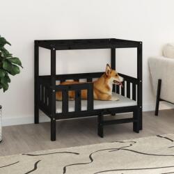 vidaXL Pat pentru câini, negru, 95, 5x73, 5x90 cm, lemn masiv de pin (822386) - comfy