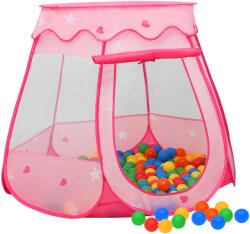 vidaXL Cort de joacă pentru copii cu 250 bile, roz, 102x102x82 cm (3107724) - comfy