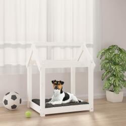 vidaXL Pat pentru câini, alb, 61x50x70 cm, lemn masiv de pin (822198) - comfy
