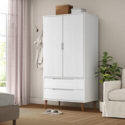 vidaXL Șifonier, alb, 90x55x175 cm, lemn masiv de pin (350523) Garderoba