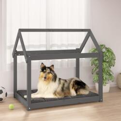 vidaXL Pat pentru câini, gri, 101 x 70 x 90 cm, lemn masiv de pin (822214) - comfy