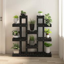 vidaXL Suport pentru plante, negru, 104, 5x25x109, 5cm, lemn masiv de pin (822096) - comfy