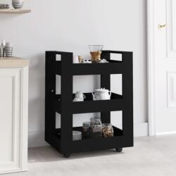 vidaXL Cărucior de bucătărie, negru, 60x45x80 cm, lemn prelucrat (816817) - comfy