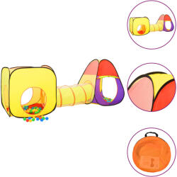 vidaXL Cort de joacă pentru copii 250 bile, multicolor, 255x80x100 cm (3107727) - comfy