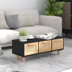vidaXL Măsuță de cafea negru 80x40x30 cm lemn prelucrat&lemn masiv pin (345619) - comfy Masa de cafea