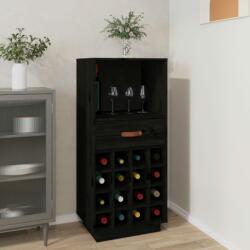 vidaXL Dulap de vinuri, negru, 45x34x100 cm, lemn masiv de pin (821536) - comfy Suport sticla vin