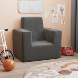vidaXL Canapea pentru copii, antracit, pluș moale (341835) - comfy Canapea