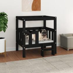 vidaXL Pat pentru câini, negru, 65, 5x43x70 cm, lemn masiv de pin (822376) - comfy