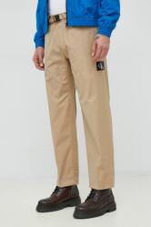 Calvin Klein nadrág férfi, barna, egyenes - barna S
