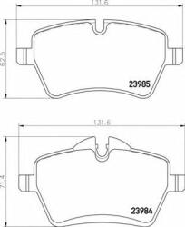 BREMBO Set placute frana, frana disc MINI MINI PACEMAN (R61) (2012 - 2016) BREMBO P 06 086