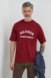 Tommy Hilfiger t-shirt x Shawn Mandes bordó, férfi, nyomott mintás - burgundia L
