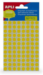 APLI Etikett, 8 mm kör, kézzel írható, színes, APLI, sárga, 288 etikett/csomag (LCA2044) - onlinepapirbolt
