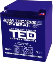 Ted Electric Acumulator AGM 12V 28Ah M6 VRLA TED Electric TED1228SP TED003430 (TED1228SP / TED003430)