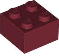 LEGO® 3003c59 - LEGO sötétpiros kocka 2 x 2 méretű (3003c59)