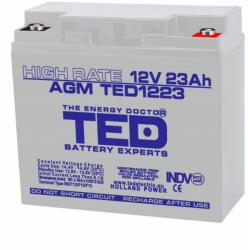 Ted Electric Acumulator TED Electric 12V 23Ah M5 VRLA AGM TED1223 TED003362 (TED1223 / TED003362 / 23Ah M5)