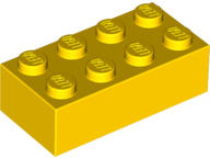 LEGO® 3001c3 - LEGO sárga kocka 2 x 4 méretű (3001c3)