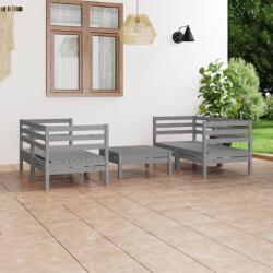 vidaXL Set mobilier de grădină, 5 piese, gri, lemn masiv de pin (3082399) - vidaxl