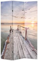 vidaXL Сгъваем параван за стая, 120x170 см, езеро (245881)
