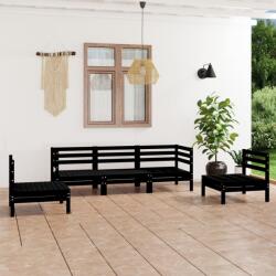 vidaXL Set mobilier de grădină, 5 piese, negru, lemn masiv de pin (3082536)