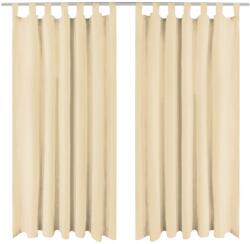 vidaXL Draperii micro-satin cu bride, 2 buc, 140 x 245 cm, bej (132218)