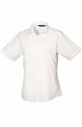 Premier Női Premier PR302 Women'S Short Sleeve poplin Blouse -5XL, White
