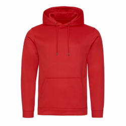 Just Hoods Uniszex kapucnis pulóver Just Hoods AWJH006 Sports polyester Hoodie -M, Fire Red