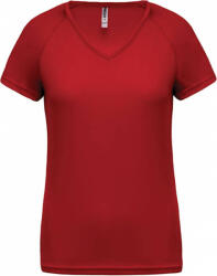 Proact Női póló Proact PA477 Ladies’ v-neck Short Sleeve Sports T-Shirt -L, Red