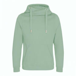 Just Hoods Uniszex kapucnis pulóver Just Hoods AWJH021 Cross neck Hoodie -S, Dusty Green