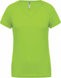 Proact Női póló Proact PA477 Ladies’ v-neck Short Sleeve Sports T-Shirt -2XL, Lime