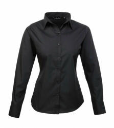 Premier Női Premier PR300 Women'S Long Sleeve poplin Blouse -XXS, Black