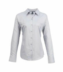 Premier Női Premier PR334 Women'S Long Sleeve Signature Oxford Blouse -XL, Silver