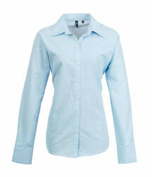 Premier Női Premier PR334 Women'S Long Sleeve Signature Oxford Blouse -L, Light Blue