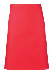 Premier Uniszex, női, férfi kötény, szakács, pincér Premier PR151 Colours Collection’ Mid Length Apron -Egy méret, Strawberry Red