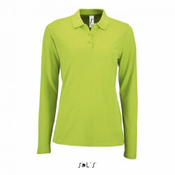 SOL'S Női galléros póló SOL'S SO02083 Sol'S perfect Lsl Women - Long-Sleeve piqué polo Shirt -S, Apple Green