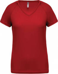 Proact Női póló Proact PA477 Ladies’ v-neck Short Sleeve Sports T-Shirt -S, Red