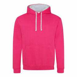 Just Hoods Uniszex kapucnis pulóver Just Hoods AWJH003 varsity Hoodie -L, Hot Pink/French Navy