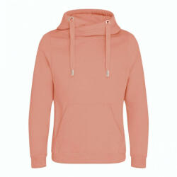 Just Hoods Uniszex kapucnis pulóver Just Hoods AWJH021 Cross neck Hoodie -S, Dusty Pink