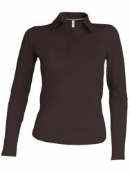 Kariban Női galléros póló Kariban KA244 Ladies' Long-Sleeved polo Shirt -XL, Chocolate