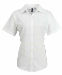 Premier Női Premier PR336 Women'S Short Sleeve Signature Oxford Blouse -S, White
