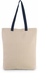 Kimood Uniszex táska Kimood KI0278 Shopper Bag With Gusset And Contrast Colour Handle -Egy méret, Natural/Steel Grey