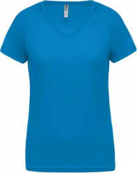 Proact Női póló Proact PA477 Ladies’ v-neck Short Sleeve Sports T-Shirt -M, Aqua Blue