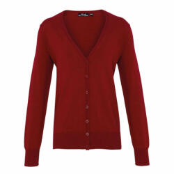 Premier Női Premier PR697 Women'S Button-Through Knitted Cardigan -5XL, Burgundy