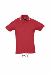SOL'S Férfi galléros póló SOL'S SO11365 Sol'S practice Men - polo Shirt -XL, Red/White
