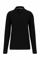 Designed To Work Férfi galléros póló Designed To Work WK276 Men'S Long-Sleeved polo Shirt -S, Black