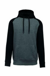 Proact Uniszex kapucnis pulóver Proact PA369 Adult Two-Tone Hooded Sweatshirt -XL, Grey Heather/Black