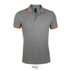 SOL'S Férfi galléros póló SOL'S SO00577 Sol'S pasadena Men - polo Shirt -M, Grey Melange/Orange