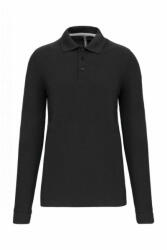 Designed To Work Férfi galléros póló Designed To Work WK276 Men'S Long-Sleeved polo Shirt -S, Dark Grey