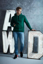 Just Hoods Uniszex kapucnis pulóver Just Hoods AWJH101 Graduate Heavyweight Hoodie -XL, Bottle Green
