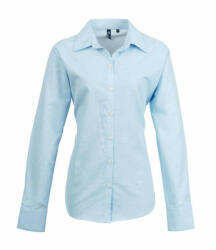 Premier Női Premier PR334 Women'S Long Sleeve Signature Oxford Blouse -XL, Light Blue