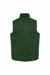 Designed To Work Uniszex mellény Designed To Work WK607 padded Multi-pocket polycotton vest -4XL, Forest Green